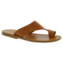 Tan leather thong sandals for men Handmade in Italy