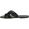 Women's thong sandals Handmade in Italy in black calf leather