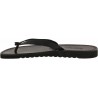 Black leather thongs sandals for men with thick rubber sole