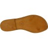 Sandales plates en cuir marron claire pour femme