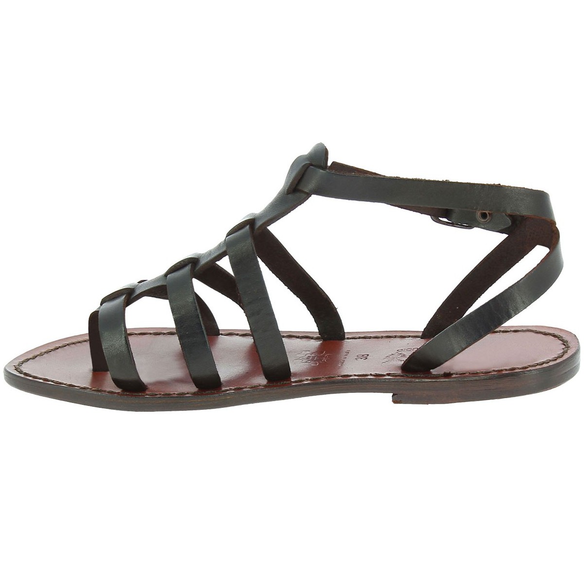 Women's dark brown gladiator sandals Handmade in Italy | The leather ...