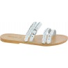 Handmade women's slipper sandals in white leather