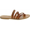 Handmade tan leather flip flop sandals for women