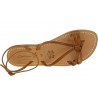 Sandalias flipflop para mujeres en cuero marrón hechas a mano en Italia