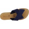 Blu nubuck leather slide sandals for women handmade