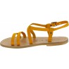 Ocher nubuck leather sandals hand made in Italy