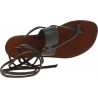 Brown leather strappy sandals Handmade in Italy