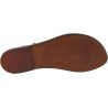 Handgefertigt riemchen sandaletten flach aus braunem Leder