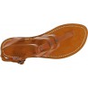 Women's thong sandals in tan leather handmade in Italy