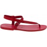 Handmade red leather thong sandals for men