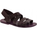 Handmade in Italy men's sandals in violet leather