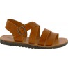 Handmade in Italy mens sandals in brown leather