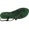 Women's italian green leather sandals handmade
