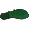 Sandalias planas de cuero verde hechas a mano en Italia