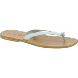 White leather thongs sandals for men Handmade