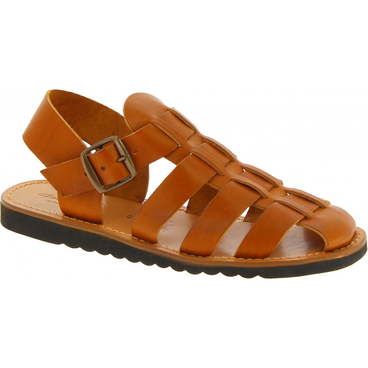 Handmade in Italy men's fisherman sandals in tan leather | The leather  craftsmen