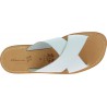Men's white leather slipper sandals handmade in Italy