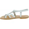White leather flat sandals for women handmade in Italy