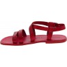 Men's red leather roman sandals Handmade in Italy