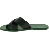 Handmade green leather thongs sandals for men