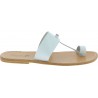 White leather thong sandals for men Handmade in Italy
