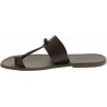 Mud color leather thong sandals Handmade in Italy