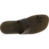 Mud color leather thong sandals Handmade in Italy