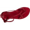 Sandalias de tiras de cuero rojo para mujeres hechos a mano
