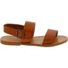 Tan leather women's franciscan sandals handmade in Italy