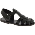 Black flat sandals for women real leather Handmade in Italy