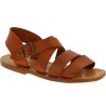 Handmade men's sandals in tan leather Made in Italy