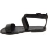 Women's sandals in black leather handmade in Italy