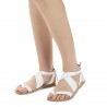 Women's sandals in white leather handmade in Italy