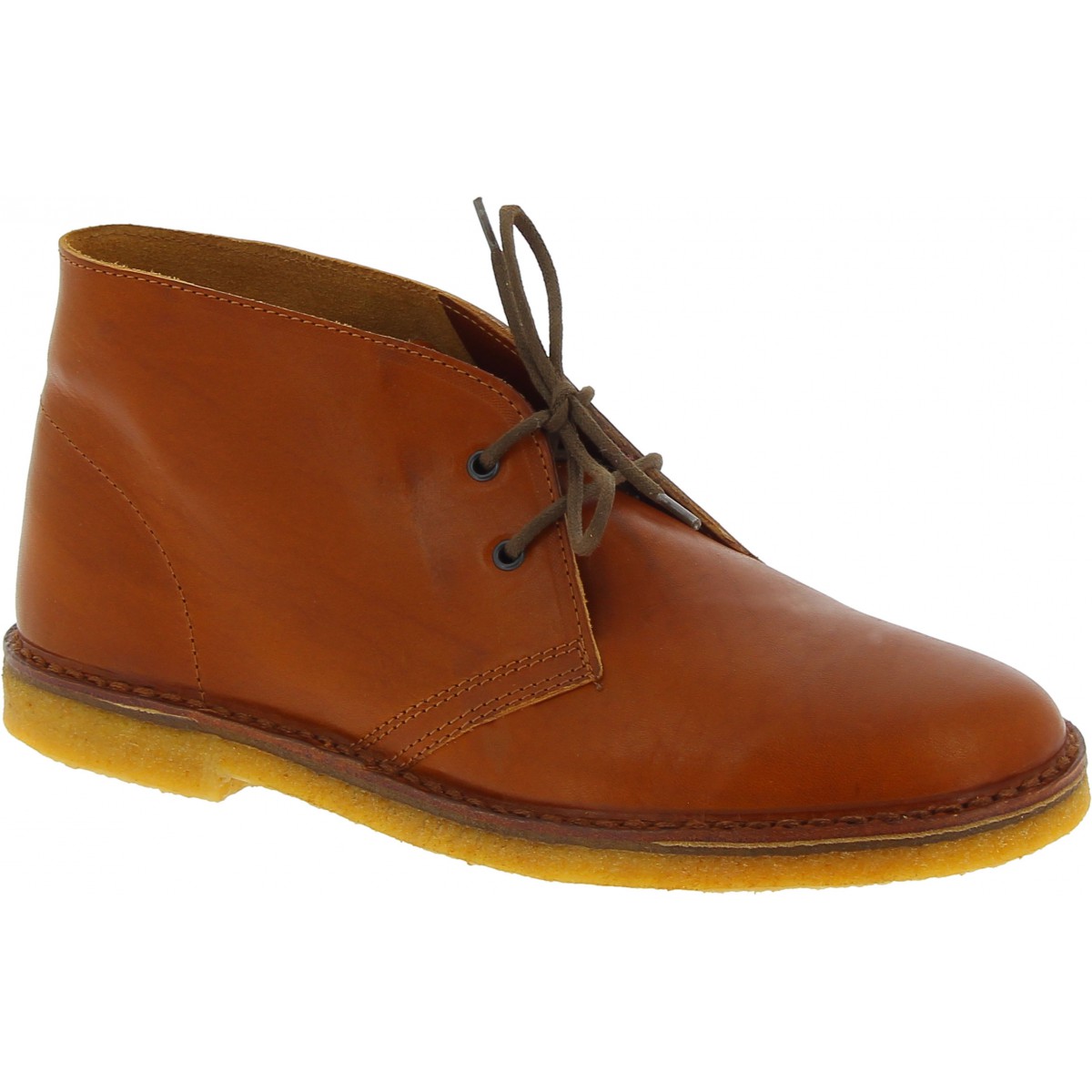 Women's tan leather chukka boots handmade in Italy | The craftsmen