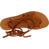 Women's brown leather  flat strappy sandals handmade in Italy