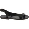 Riemchen-Sandalen für Damen aus Schwarze Leder in Italien von Handgefertigt