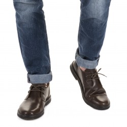 Men's dark brown leather low top shoes handmade in Italy