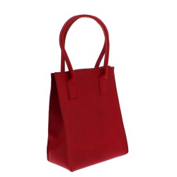 Handgefertigte Shopping-Tasche für Damen aus rotem Leder