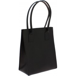 Handgefertigte Shopping-Tasche für Damen aus Schwarzem Leder