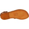 Women's thong sandals in tan leather handmade in Italy