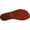 Women's leather slides sandals in dark brown leather handmade