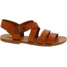 Genuine tan leather women's franciscan sandals handmade in Italy