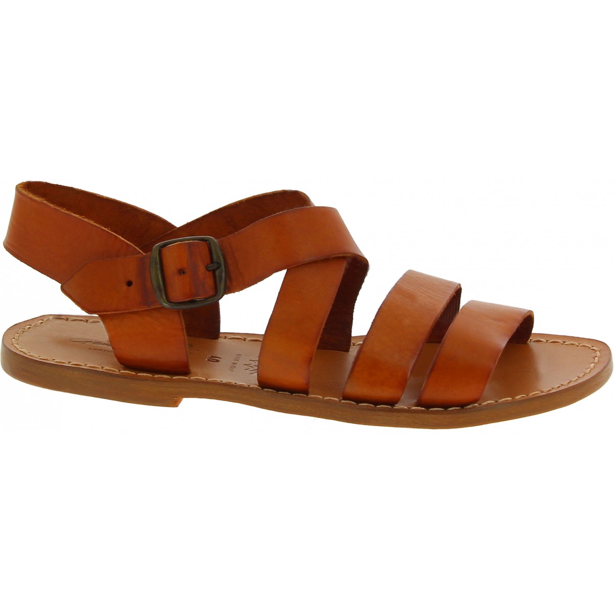 Genuine tan leather women's franciscan sandals handmade in Italy | The ...
