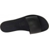 Women's leather slides sandals in black leather handmade