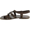 Gladiator sandals for men in mud color calf leather