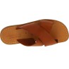 Men's tan leather slippers handmade in Italy