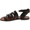 Women's thong sandals in dark brown leather handmade in Italy