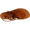 Sandalias tiras marrones de cuero para mujeres hechas a mano en Italia