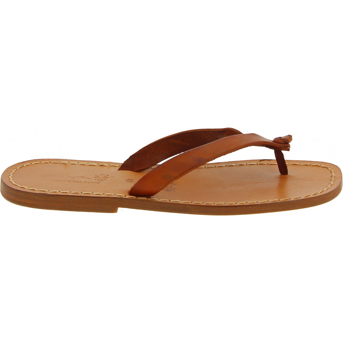 Tan leather thongs sandals for men Handmade | The leather craftsmen