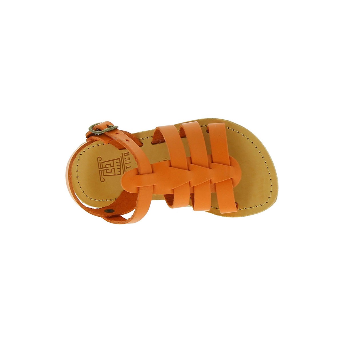 Zapatos Zapatos para niño Sandalias Sandalias para niños de piel de becerro naranja con cierre de hebilla Attica sandals 